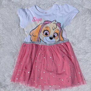 Skye Paw Patrol Dress – Pink Glitter Tulle Party Outfit for Kids 2T,3T,4T,5T 6/7